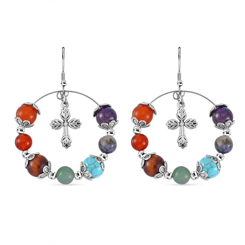 Mehrfarbig Edelsteine Schmuckset Reiner Edelstahl Schwarz oxidiert Schwarz oxidiert ca. 630,00 ct.