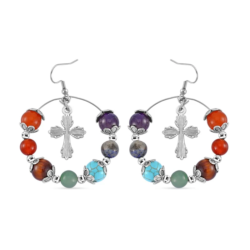 Mehrfarbig Edelsteine Schmuckset Reiner Edelstahl Schwarz oxidiert Schwarz oxidiert ca. 630,00 ct.