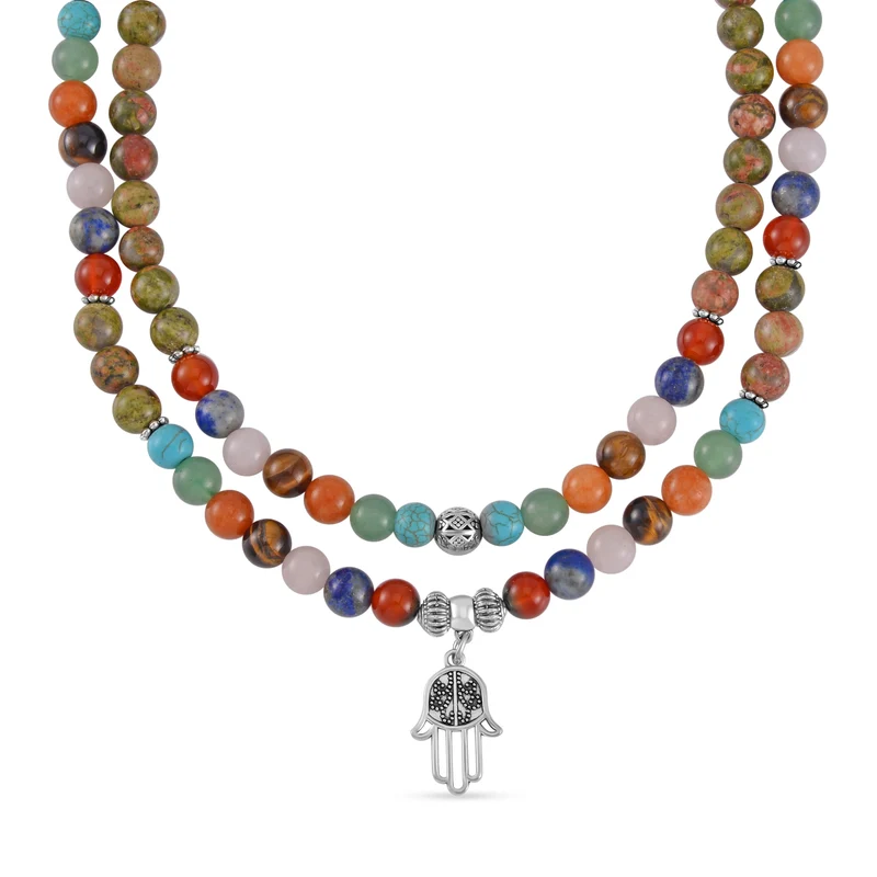 Mehrfarbig Edelsteine Schmuckset Reiner Edelstahl Schwarz oxidiert Schwarz oxidiert ca. 630,00 ct.