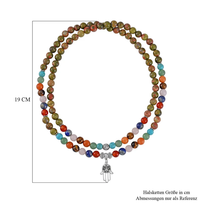 Mehrfarbig Edelsteine Schmuckset Reiner Edelstahl Schwarz oxidiert Schwarz oxidiert ca. 630,00 ct.