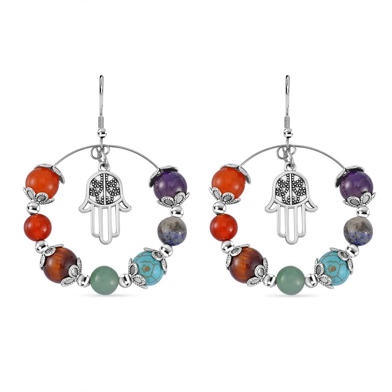 Mehrfarbig Edelsteine Schmuckset Reiner Edelstahl Schwarz oxidiert Schwarz oxidiert ca. 630,00 ct.