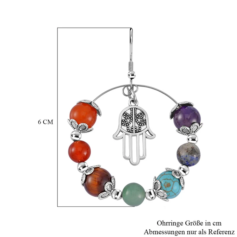 Mehrfarbig Edelsteine Schmuckset Reiner Edelstahl Schwarz oxidiert Schwarz oxidiert ca. 630,00 ct.
