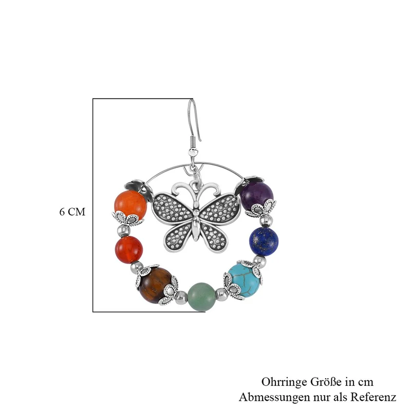 Mehrfarbig Edelsteine Schmuckset Reiner Edelstahl Schwarz oxidiert Schwarz oxidiert ca. 630,00 ct.