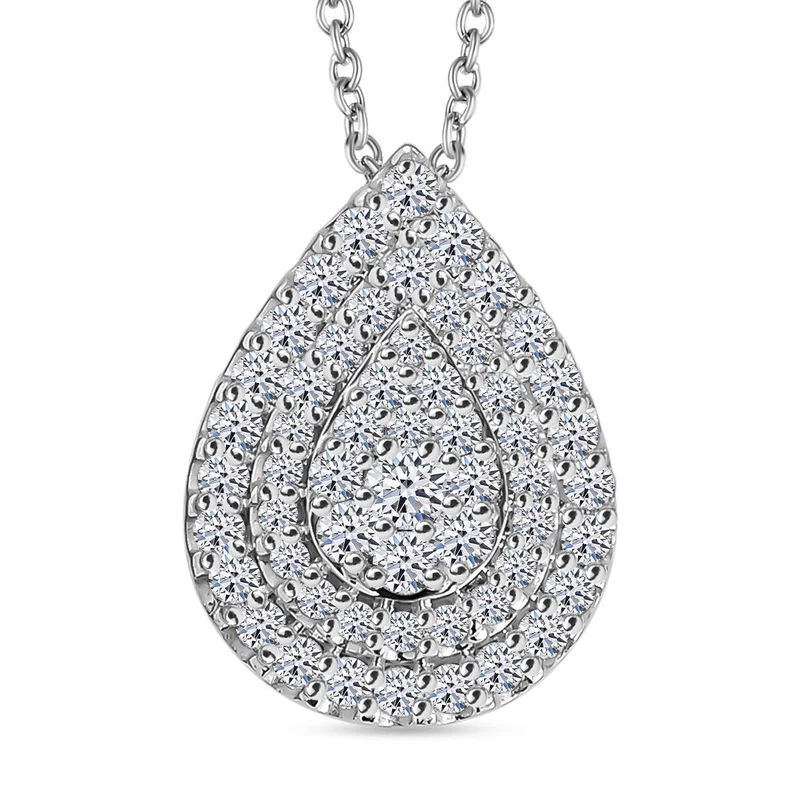 LUXURIANT DIAMOND - Lab Grown Diamant VS-EF SGL zertifiziert Schmuckset 925 Silber rhodiniert ca. 1,00 ct.