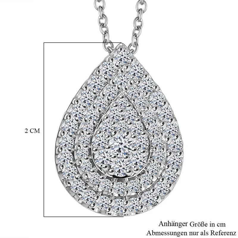 LUXURIANT DIAMOND - Lab Grown Diamant VS-EF SGL zertifiziert Schmuckset 925 Silber rhodiniert ca. 1,00 ct.