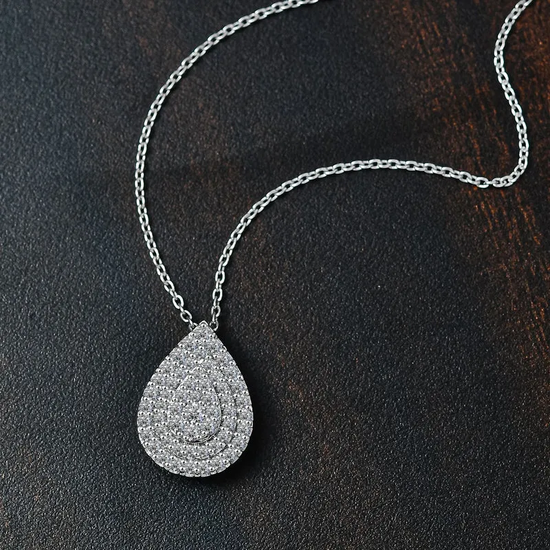 LUXURIANT DIAMOND - Lab Grown Diamant VS-EF SGL zertifiziert Schmuckset 925 Silber rhodiniert ca. 1,00 ct.