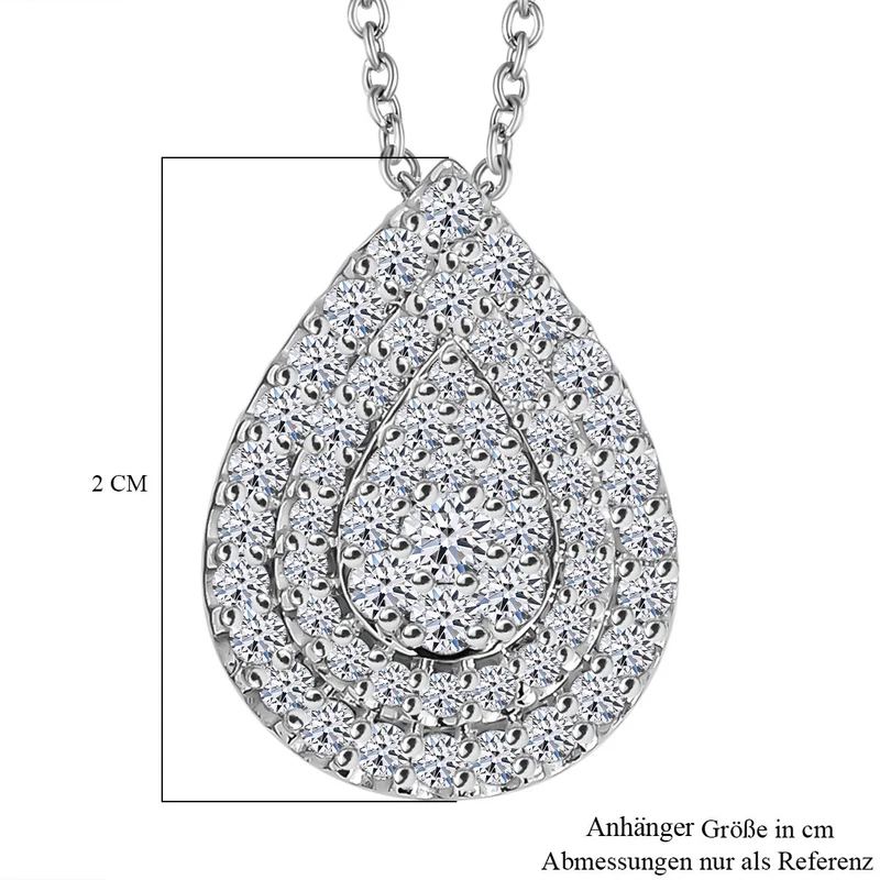 LUXURIANT DIAMOND - Lab Grown Diamant VS-EF SGL zertifiziert Schmuckset 925 Silber rhodiniert ca. 1,00 ct.