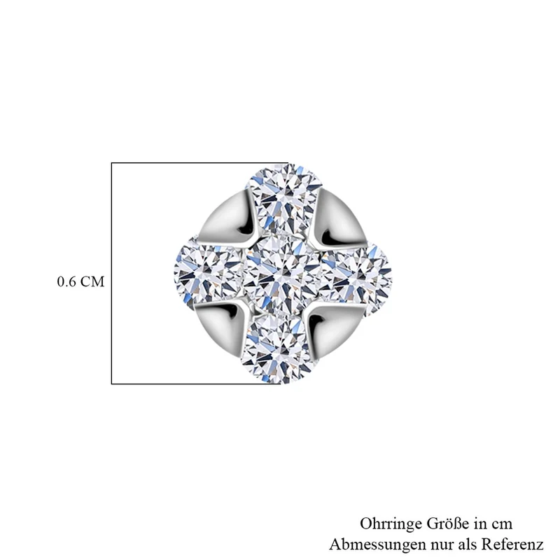 LUXURIANT 0,50 ct. SI-GH Labor Diamant Ohrringe, 925 Silber rhodiniert