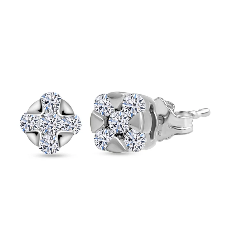 LUXURIANT 0,50 ct. SI-GH Labor Diamant Ohrringe, 925 Silber rhodiniert