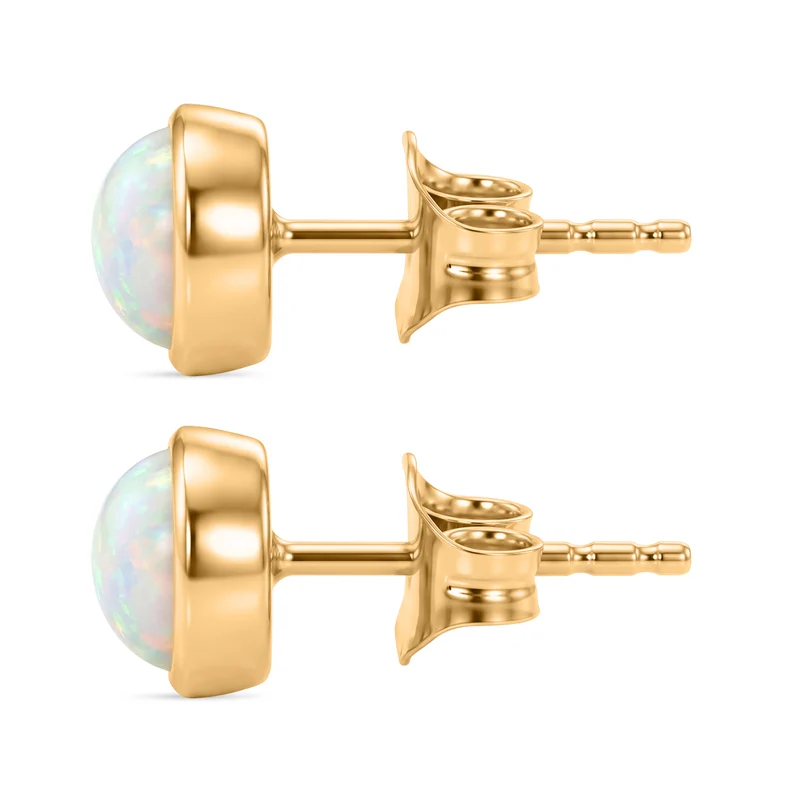 D'Joy AA Natürlicher, äthiopischer Welo Opal Ohrringe 925 Silber Gold ca. 1.31 ct