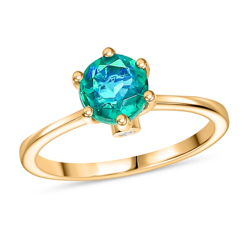 2er Set - D'Joy Pfau Quarz Triplette Ring und Ohrringe, 925 Silber platiniert (Größe 20.00) ca. 2.93 ct