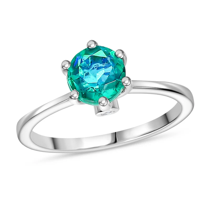 2er Set - D'Joy Pfau Quarz Triplette Ring und Ohrringe, 925 Silber platiniert (Größe 20.00) ca. 2.93 ct