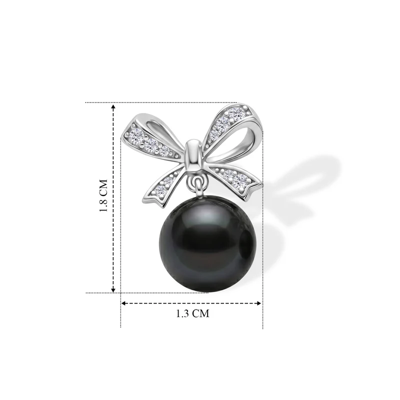 D'Joy Tahiti Perle, Moissanit Ohrringe 925 Silber Rhodiniert 0.19 ct
