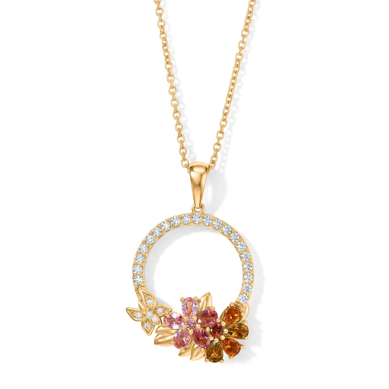 EVER TRUE AA Mehrfarbig-Turmalin Schmuckset ca. 50 cm ca. 2.48 ct