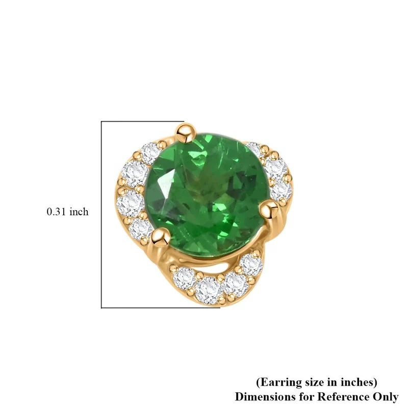 LUXORO zertifizierte und geprüfte AAA Tsavorite Granat und I2 Diamant Ohrringe in 585 Gold - 1,29 ct. (10-15 Werktage Lieferzeit)