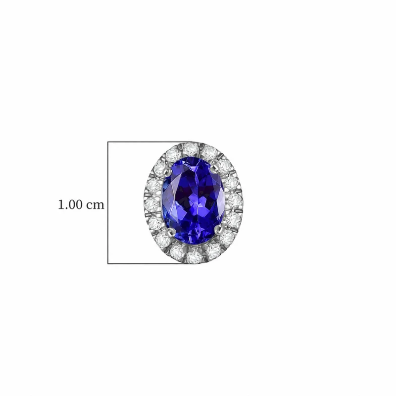 Rhapsody AAAA Tansanit, Weißer Diamant AGI zertifiziert Ohrringe 950 Platin (10-15 Werktage Lieferzeit) ca. 1.92 ct