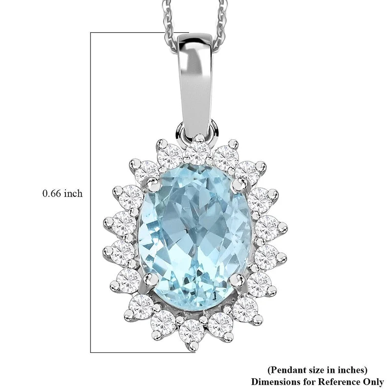 AAA Santamaria Aquamarin, Weißer Diamant Schmuckset, AGI zertifiziert und geprüft, 750 Weißgold ca. 1.40 ct