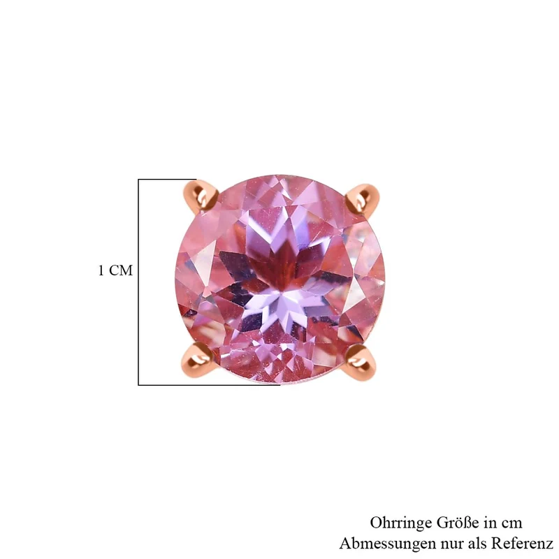 AA Prasiolite, Weißer Zirkon Ohrringe 925 Silber 750 Gelb Vergoldet ca. 5.49 ct