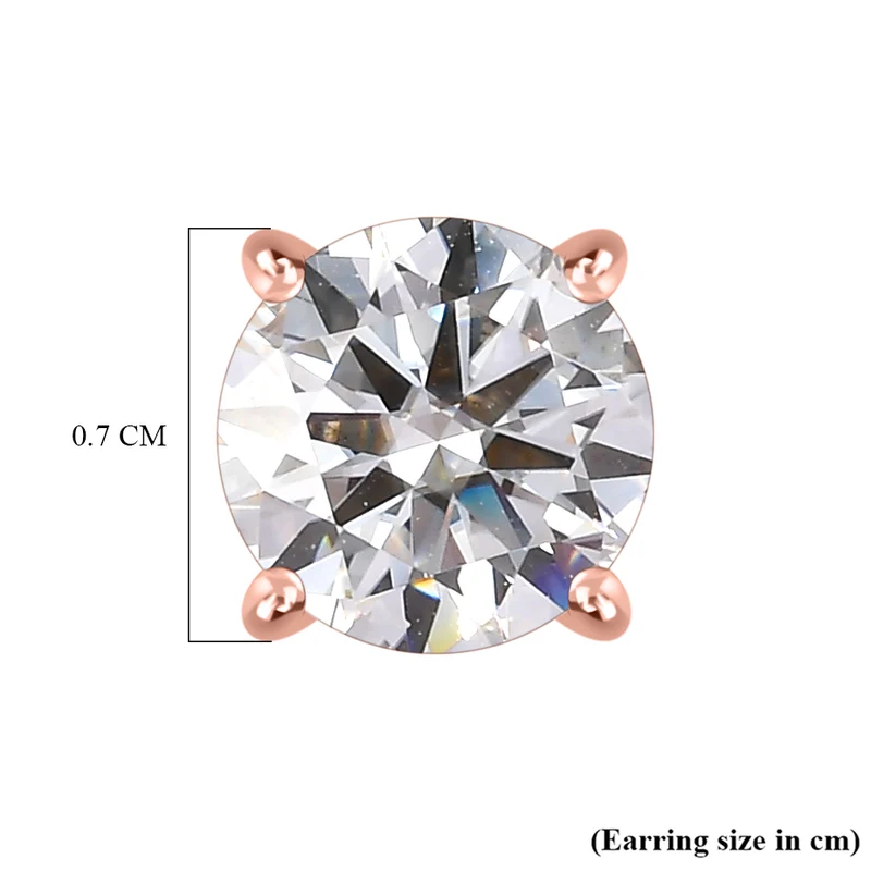 Moissanit Ohrringe 925 Silber Roségold Vermeil ca. 2.29 ct