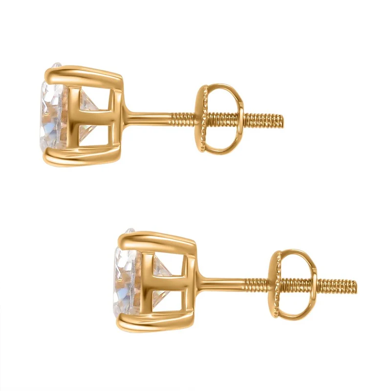 Moissanit Ohrringe 925 Silber Roségold Vermeil ca. 2.29 ct