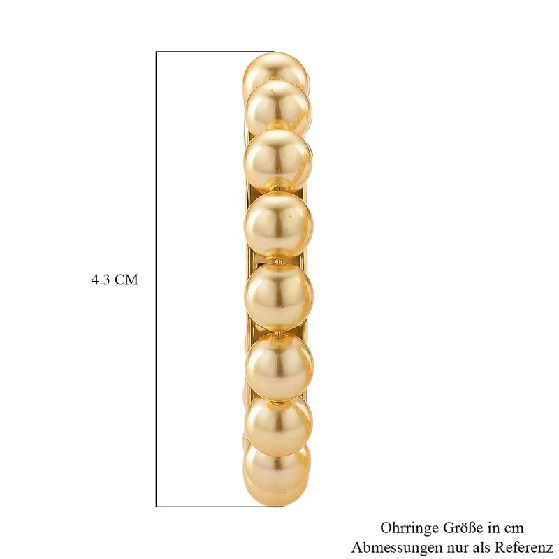 Goldene Muschelkernperle (5-7 mm) Ohrringe, Legierung und Edelstahl vergoldet