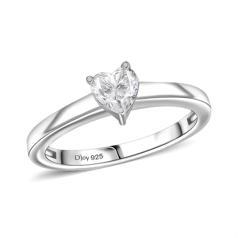 3er Set - D'Joy Moissanit Ohrringe, Ring und Anhänger, 925 Silber rhodiniert (Größe 18) ca. 1.46 ct