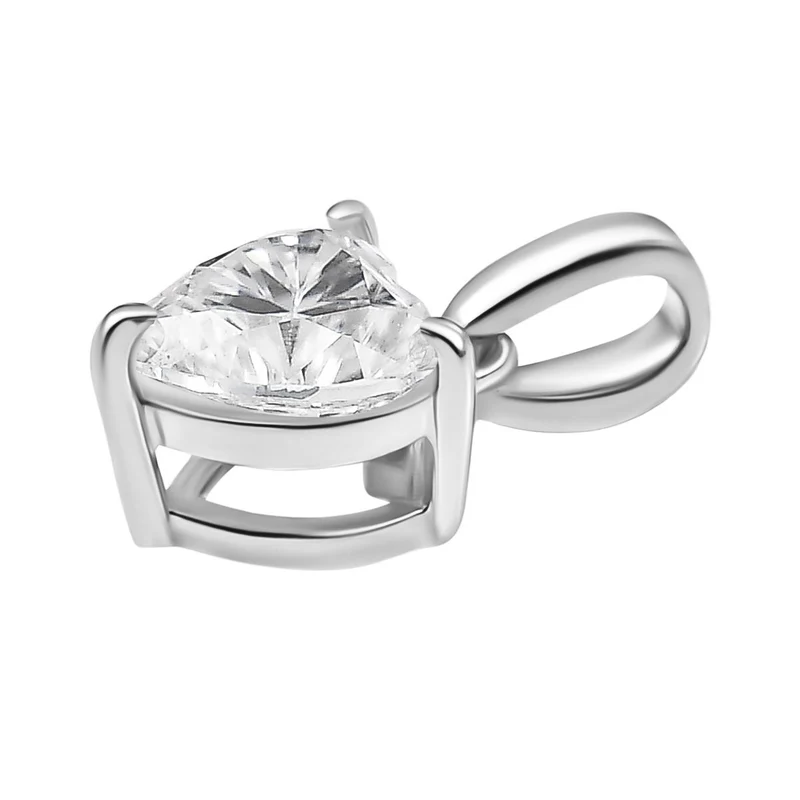3er Set - D'Joy Moissanit Ohrringe, Ring und Anhänger, 925 Silber rhodiniert (Größe 18) ca. 1.46 ct