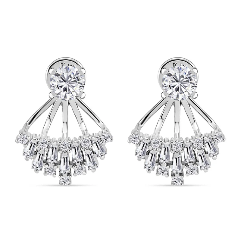 Moissanit Ohrringe 925 Silber rhodiniert ca. 1.59 ct