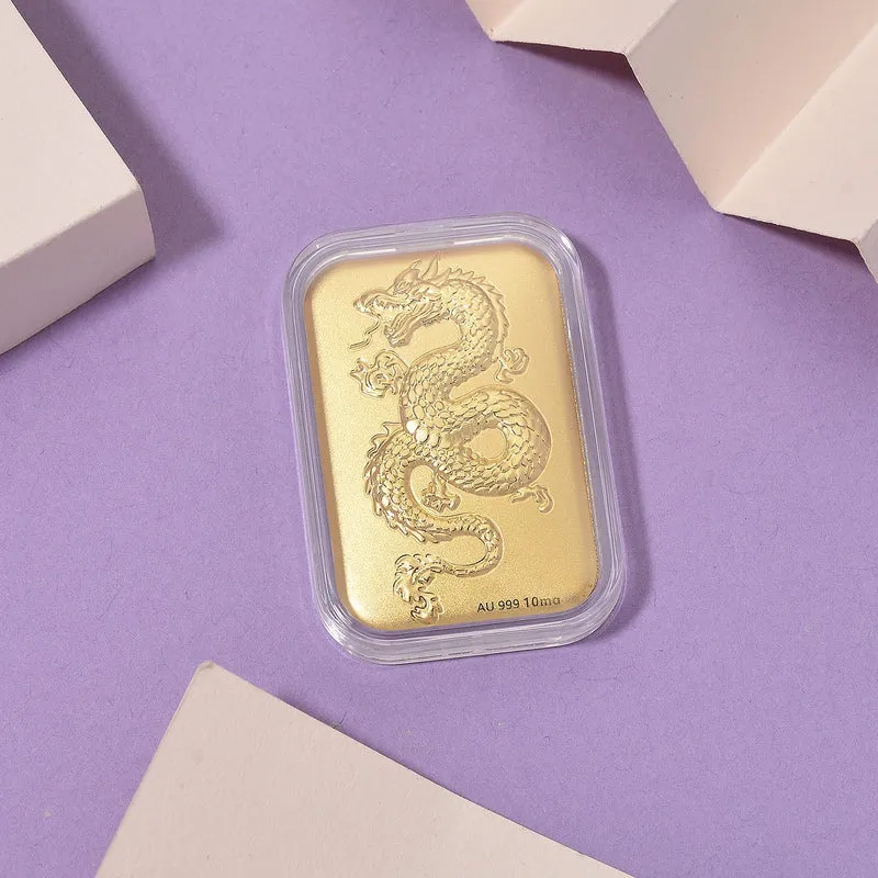 EXKLUSIVES GESCHENK 999er Goldbarren mit Drachen-Motiv, 10mg