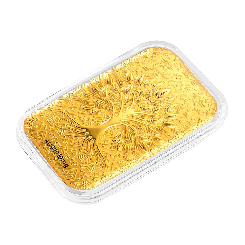 999er Goldfolie mit Lebensbaum-Motiv, 10mg, 3,1x4,5cm