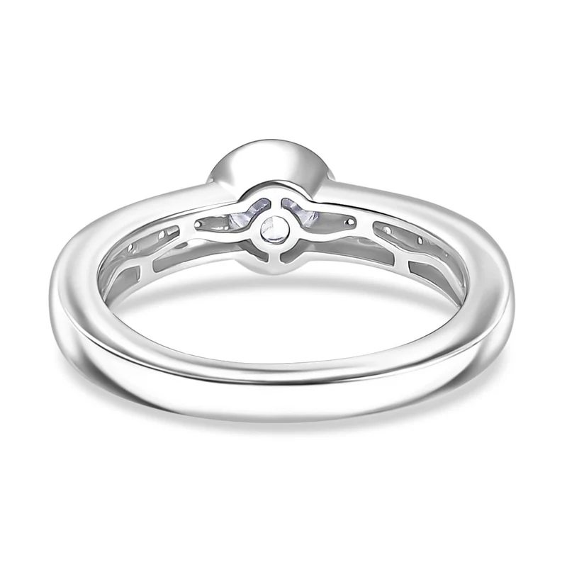 2er Set - Moissanit Anhänger und Ring, 925 Silber vergoldet und platiniert (Größe 19.00) ca. 1.36 ct