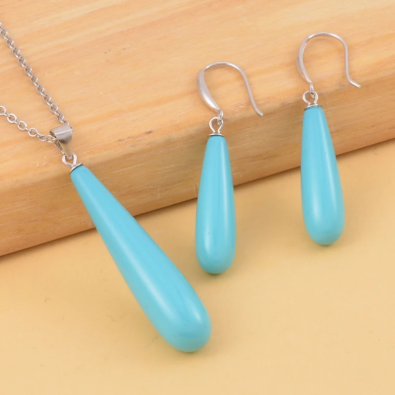 Goldenes Muschelkernperle Schmuckset, Edelstahl