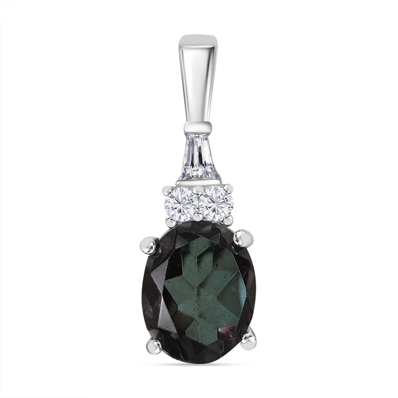 Alexandrit Quarz Triplette Schmuckset 925 Silber rhodiniert ca. 6,94 ct.