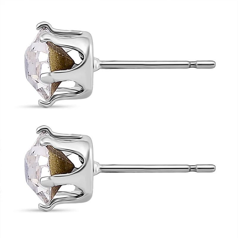 4er Set - Weißer Kristall Schmuckset Nickelfreies Messing Silberfarben, Flexibles (Größe 17.00-18.00)