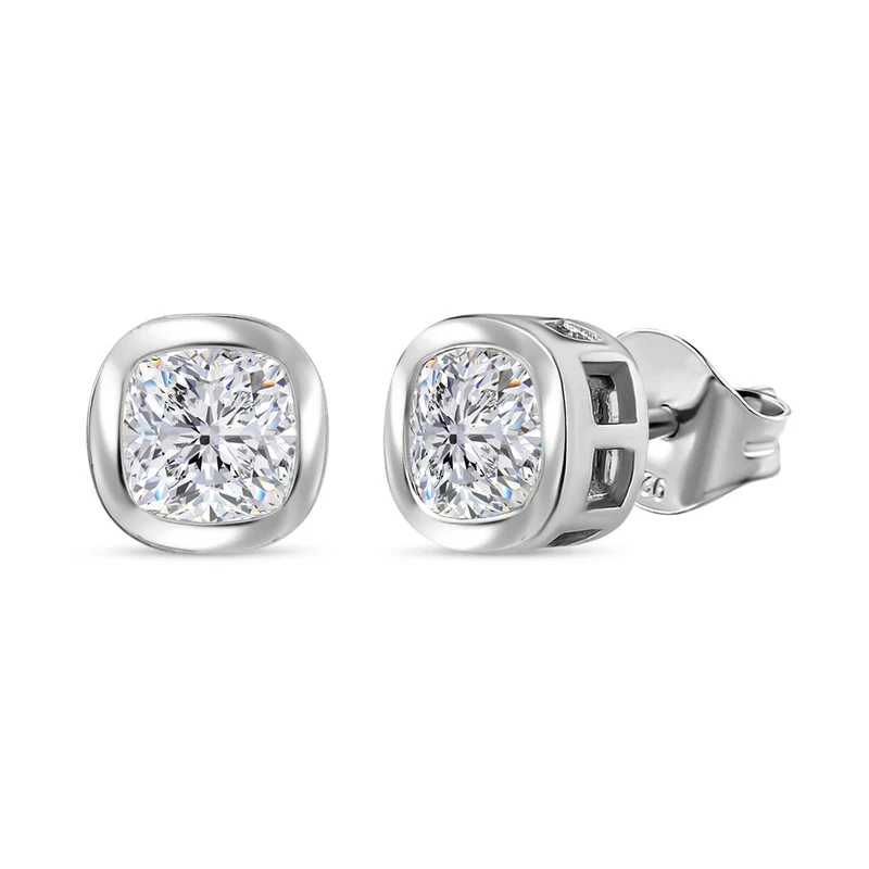 Moissanit Ohrringe 925 Silber rhodiniert ca. 1,18 ct.