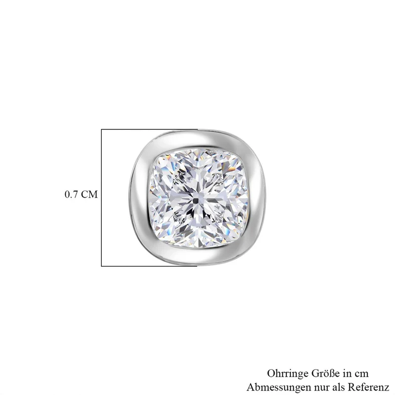 Moissanit Ohrringe 925 Silber rhodiniert ca. 1,18 ct.