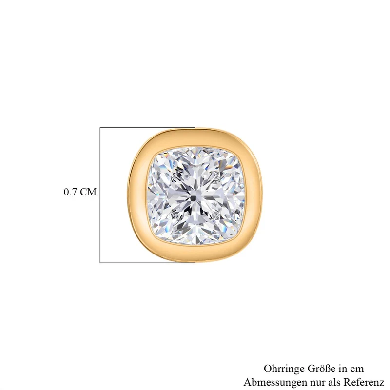 Moissanit Ohrringe 925 Silber rhodiniert ca. 1,18 ct.