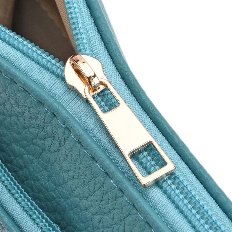 Umhängetasche aus feinem Lederimitat mit mehreren Taschen, Einheitsgröße, Rosenrot