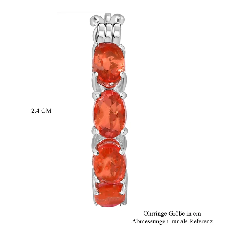 Padparadscha Quarz Triplette Ohrringe Nickelfreies Messing ca. 4.70 ct