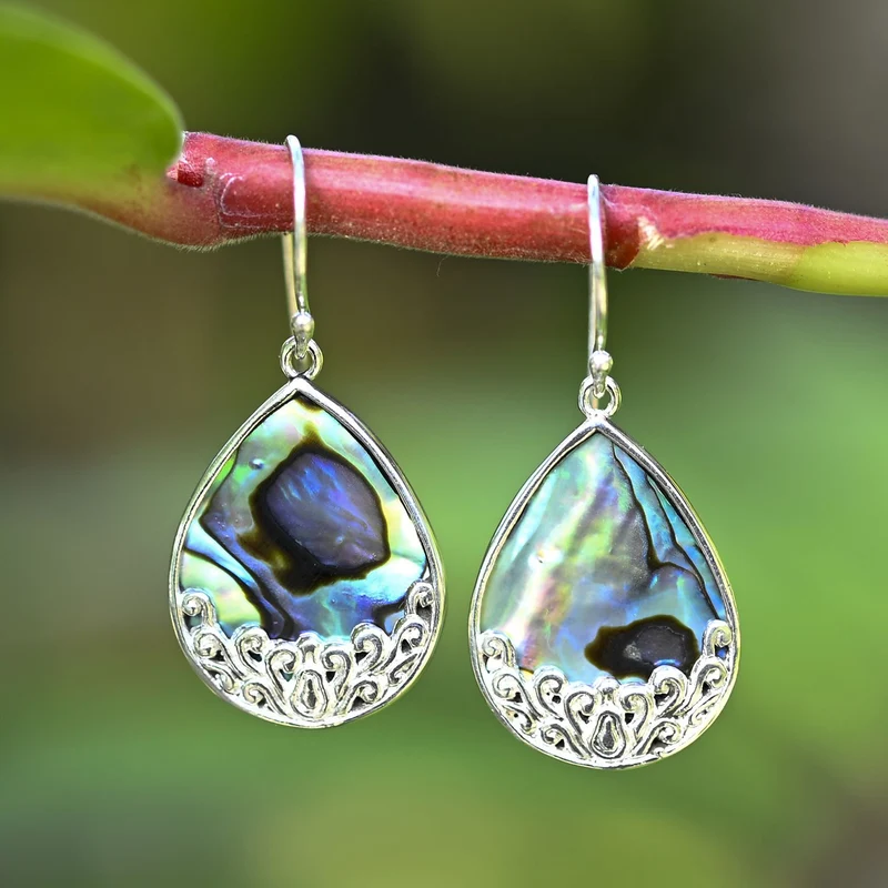Royal Bali - Abalone Muschel Ohrringe 925 Silber