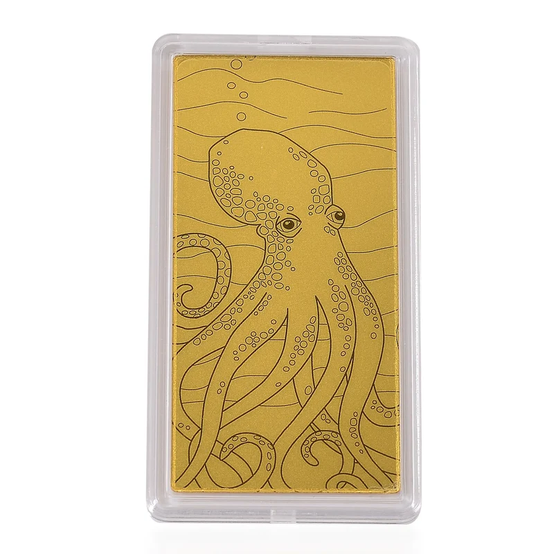 999er Goldfolie mit Oktopus-Motiv, 100mg, 5,5x3cm