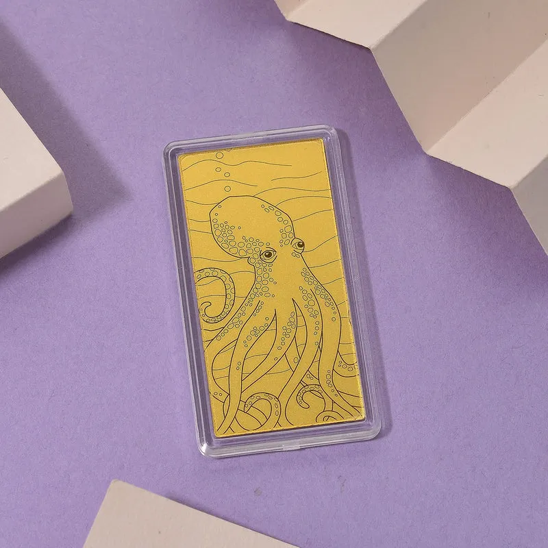 999er Goldfolie mit Oktopus-Motiv, 100mg, 5,5x3cm