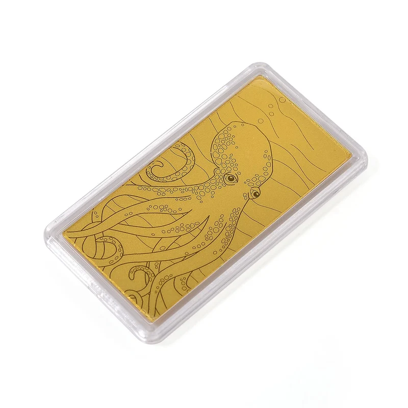 999er Goldfolie mit Oktopus-Motiv, 100mg, 5,5x3cm