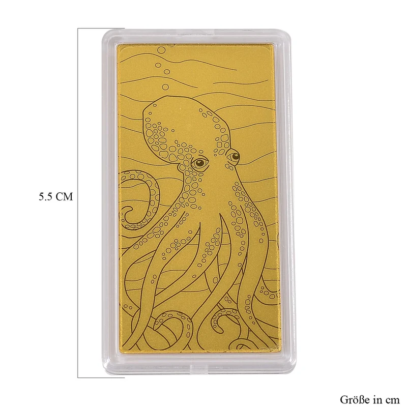 999er Goldfolie mit Oktopus-Motiv, 100mg, 5,5x3cm