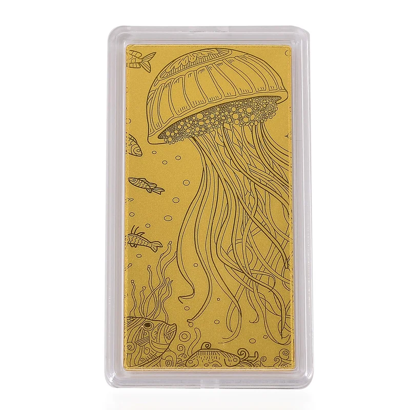 999er Goldfolie mit Quallenmotiv, 100mg, 5,5x3cm