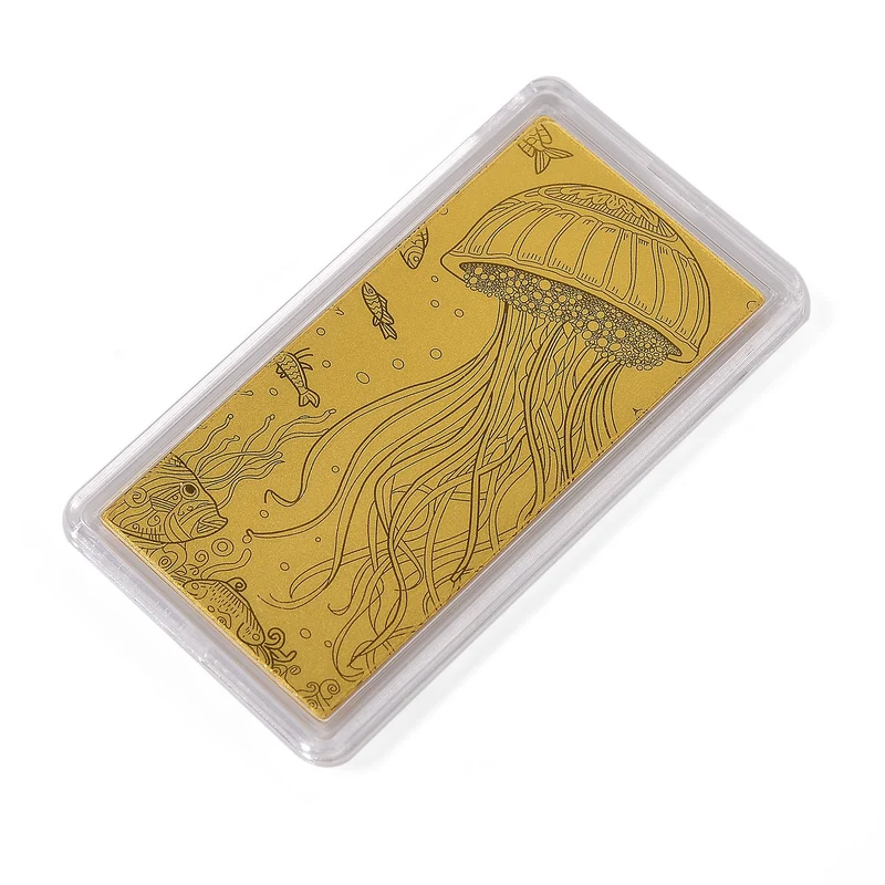 999er Goldfolie mit Quallenmotiv, 100mg, 5,5x3cm