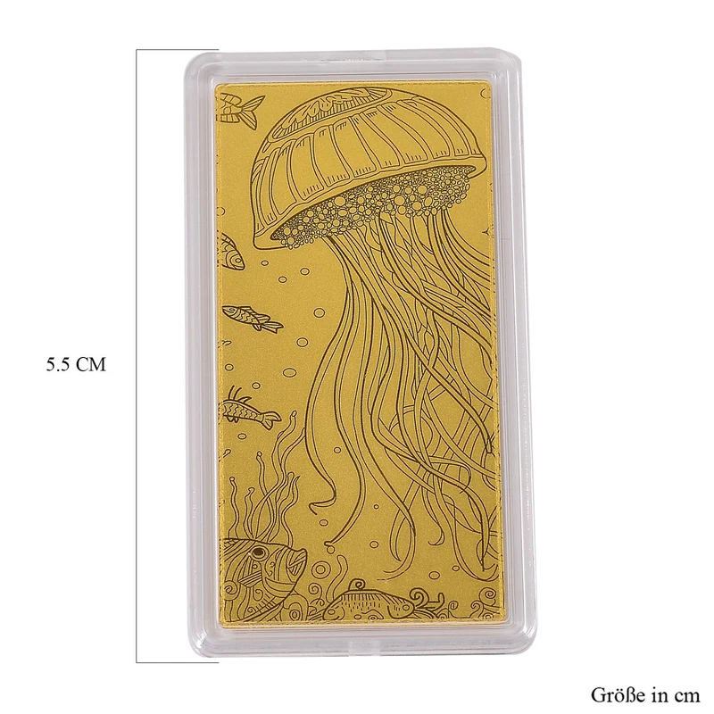 999er Goldfolie mit Quallenmotiv, 100mg, 5,5x3cm
