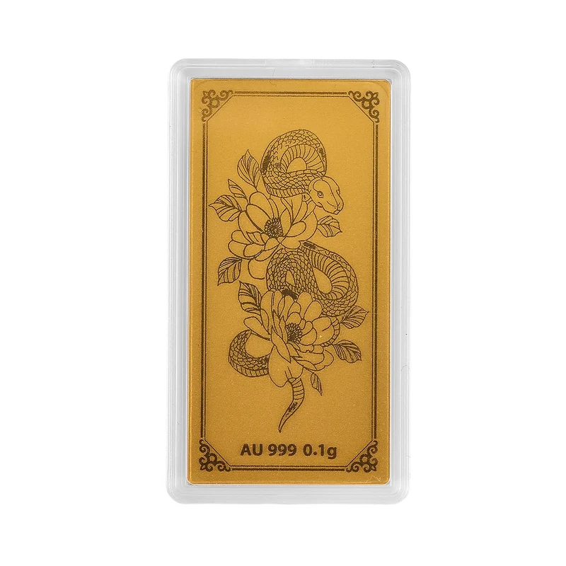 999er Goldfolie mit Schlangen-Motiv, 100mg, 5,5x3cm