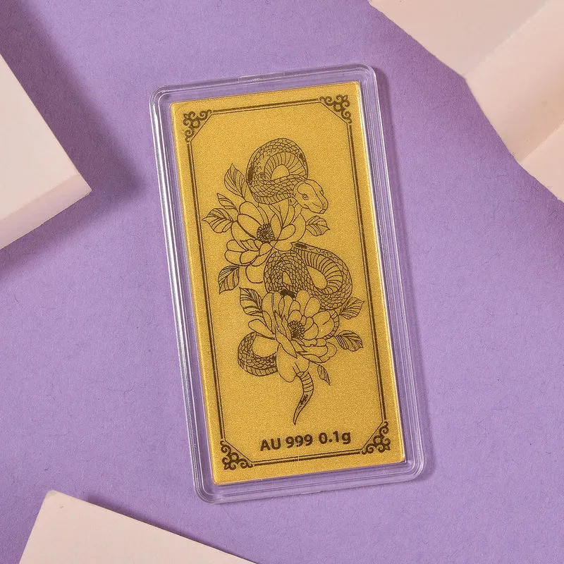 999er Goldfolie mit Schlangen-Motiv, 100mg, 5,5x3cm