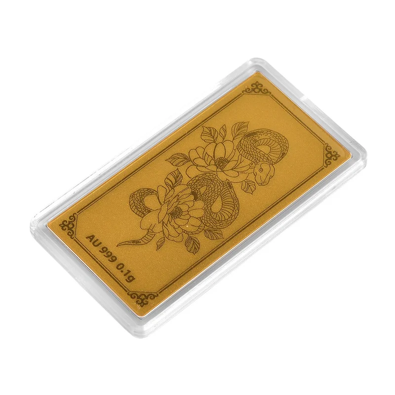 999er Goldfolie mit Schlangen-Motiv, 100mg, 5,5x3cm